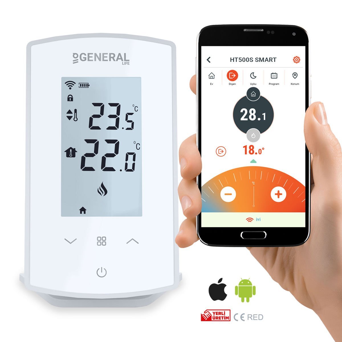 General HT500S SMART Wifi Kontrollü Kablosuz Oda Termostatı