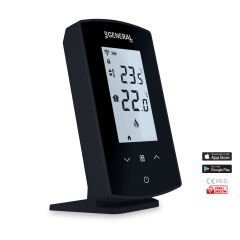 General HT500S SMART Wifi Kontrollü Kablosuz Oda Termostatı SİYAH