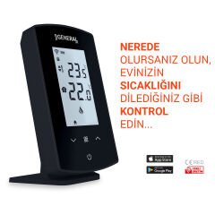 General HT500S SMART Wifi Kontrollü Kablosuz Oda Termostatı SİYAH